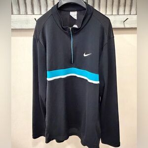 Mens SZ XL Nike FitDry 3/4 Zip Pullover Navy with Horizontal Stripes